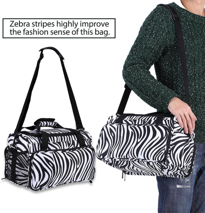 woobles hairdressing bag,  Zebra Stripe Handbag Hairdressing Tools Bag Portable Scissors Comb Holder Bag Hairstyling Case - Image 1
